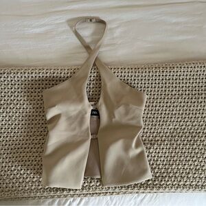 Buckled Halter Neck Top